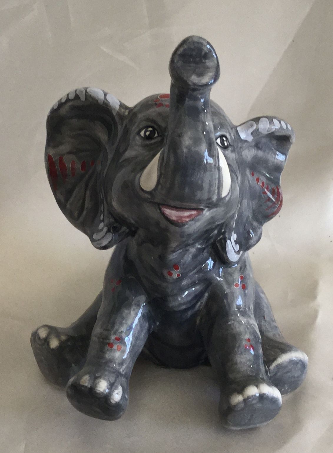 Elefante seduto h14 L10 grigio 
