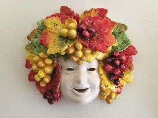 Maschera Bacco con uva  25x25