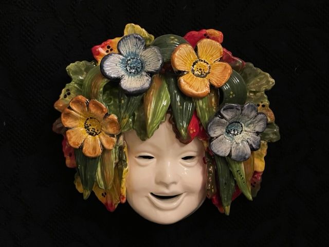 Maschera 25x25 con fiori 