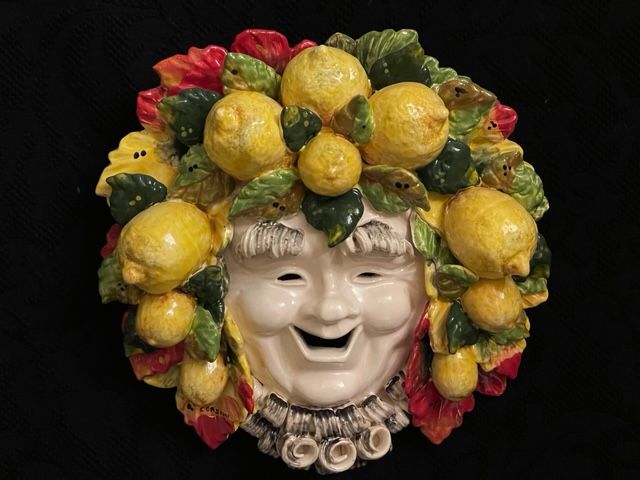 Maschera sorriso con limoni 35x35 